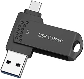 USB Flash Drive 1TB USB C Thumb Drive Android Phone Photo Stick External Data Storage Richwell for Android Phone USB C Pad Air Devices MacBook Pro USB C and Computers Black1TB