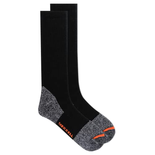 Image of Merrell Unisex Adult Men's and Women's Cotton Safety Work Crew Socks - 2 Pairs - Breathable Blister Prevention