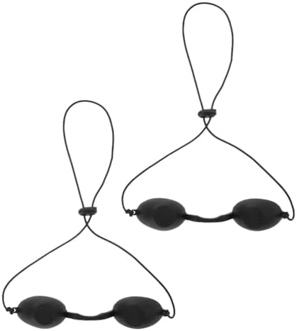 Milisten IPL Safety Goggles Eye Patch Protection Glasses Patients UV Infrared Led Red Blue Light Therapy Hard Wavelength 2pcs (Black)