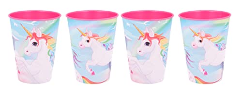 Theonoi Lot de 4 gobelets pour enfant - 260 ml - Au choix : Minnie Pony Princess Frozen PawPatrol - Verre plastique sans BPA - Cadeau fille (gabbys réutilisables