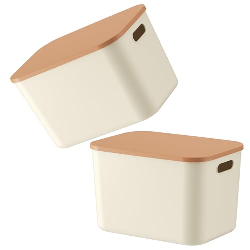 Récipient de rangement multifonctionnel crème au design durable - 4