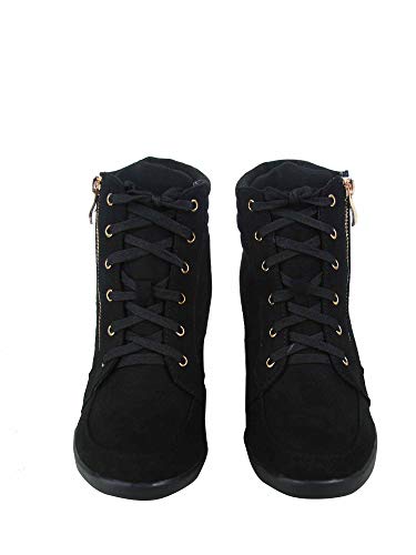 TZ 56 Womens High Top Sneakers Fashion Classic Lace Up Comfortable Wedge Walking Shoes3