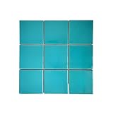 Set of 9 Ceramic Tiles 3.94 x 3.94 Solid Color Versatile and Long-Lasting Wall and Floor Decor Backsplash Kitchen Bathroom (Turquoise)