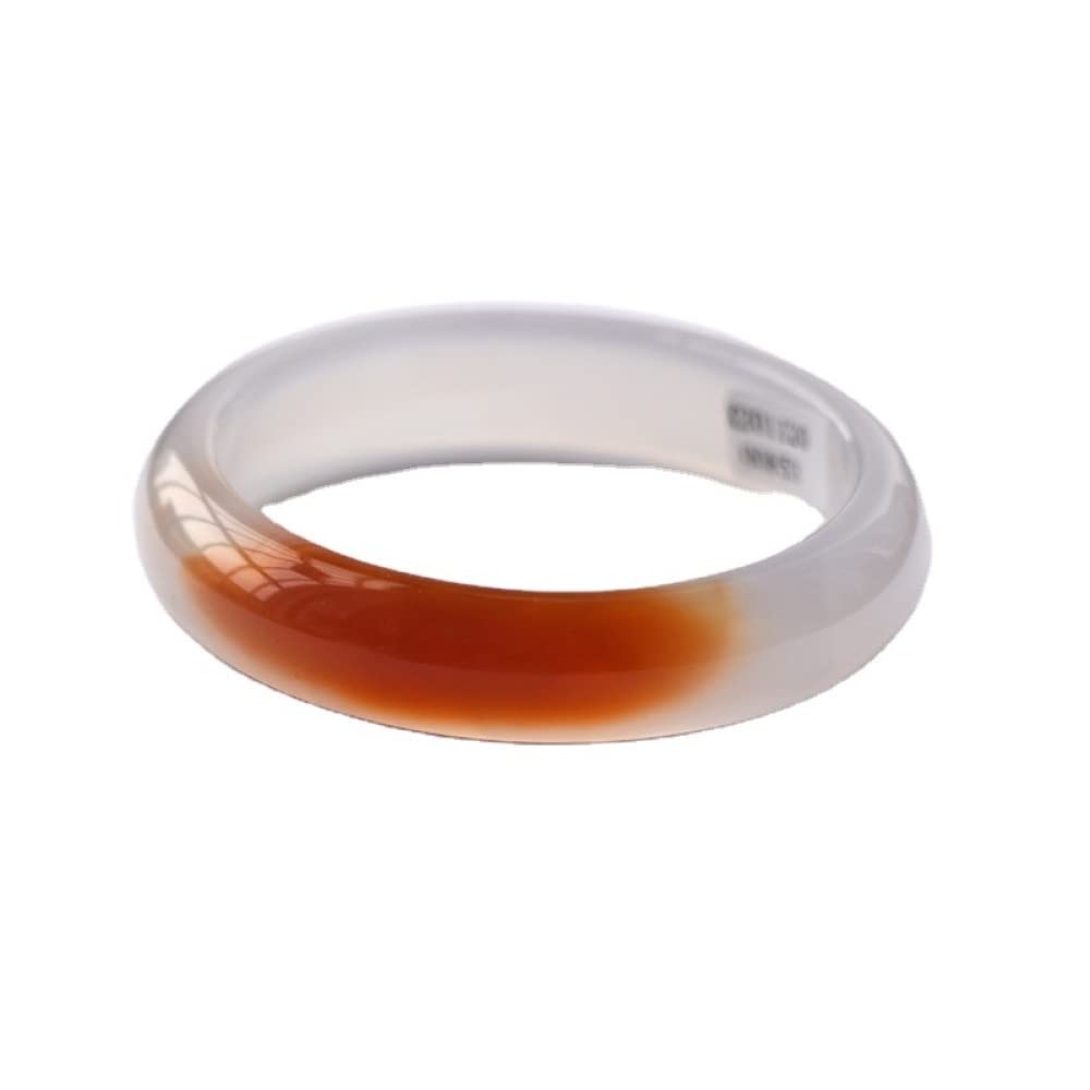 Bracciale in giada naturale, braccialetto in giada di agata rossa bianca galleggiante, braccialetto in giada largo medio da donna, porta fortuna, per la fidanzata, per gli amici, con porta(62mm