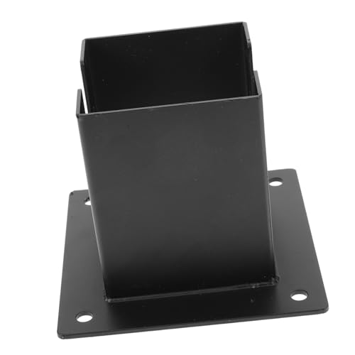 GETAJGHSD 木?底座 耐久性アイアン製 メールボックス柱用デッキ手すり支柱ベース 滑らかなエッジで 設置 ポスト保護 高強フェンス柱固定