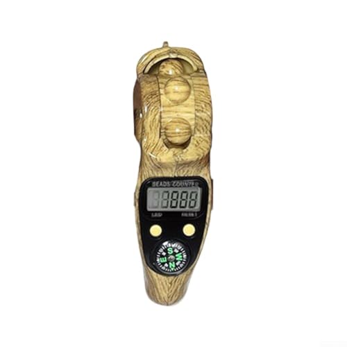 Besttoolifes Contador de mano electrónico de madera con pantalla digital LCD para meditación, oración, cuentas, contar, práctica espiritual, portátil, ligero, alivio del estrés, uso al aire libre