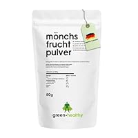 Mönchsfrucht Pulver – Zuckerfrei süßen – Monkfruit Süßungsmittel, Ohne Erythrit & Stevia – Sehr hohe Süßkraft – 80 g - greenorganic