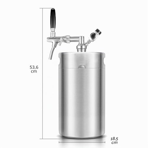 Miniatura 2 de Tmcraft 8 Litros 270 Oz Minibarril Growler, Sistema De Kit De Barril De Acero Inoxidable Con Grifo Ajustable, Puede Mantener Bebidas Para Cervecerías Caseras, Cervezas Artesanales