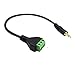 Poyiccot 3.5mm Screw Terminal Connector Cable, 3.5mm(1/8inch) Stereo Audio Balanced Male Jack to AV 3 Pin Screw Terminal Adapter Cable 30cm(1/8inch TRS)