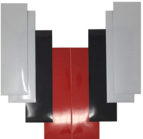 Motorcycle Reflective Vinyl Black Red White (8 Pack) of 3M Scotchlite 7MIL 7 Year Road Safety retroreflective Tape for Cars Bike Helmets Decals Bicycles by Qbc Craft