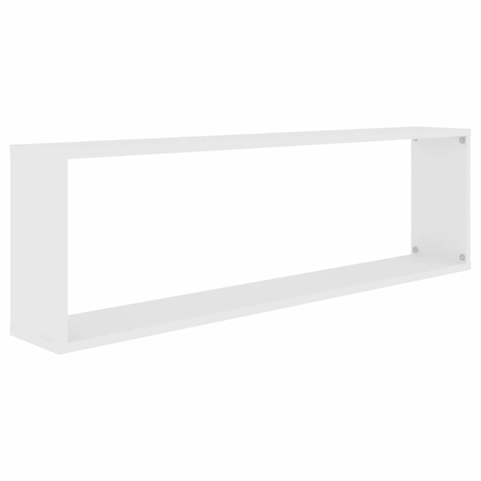 Rantry Mobili Mensole Parete a Cubo 4 pz Bianco 100x15x30 cm in Multistrato, Mobile a Parete Appendere Ripiano, per Ingresso Ripiano in Stile Moderno Mobili da Corridoio