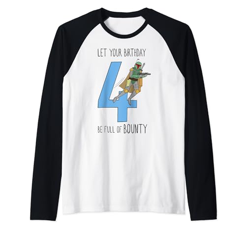 Cadeau Anniversaire 4 Ans Star Wars Boba T-shirt Raglan Original Garçon
