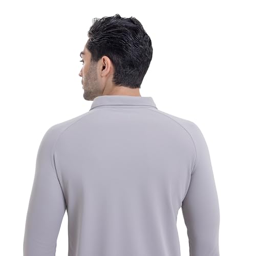 Image of Workday Shirt for Men Long Raglan Sleeve Regular Fit Superior Stretch Wrinkle Free Shape Retention Quick Dry Anti-Viral Finish UPF 50+