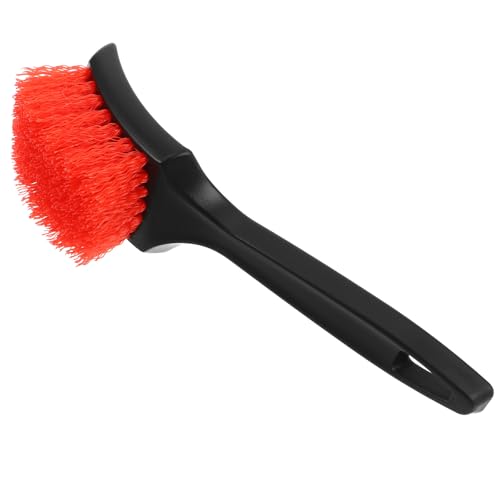 Healvian Brosse de Nettoyage pour Tapis Voiture Rouge Ergonomique, Taille Moyenne, Entretien Automobile, Nettoyage Intérieur pour Surfaces Textiles
