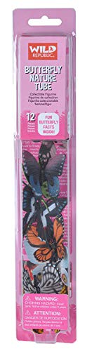 Wild Republic Butterfly Nature Tube, Insect Figurines Tube, Nature Toys, Kids Gifts, 12-piece,Multicolor,1.5" to 3"