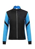 Men's Thermal Cycling Jersey Long Sleeve Snow Water Reflective Windproof Firewall Winter Biking Jacket (Large, Blue)