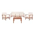 Safavieh Outdoor Collection Parcer Natural and Beige 4-Piece Patio Set, Natural/Beige