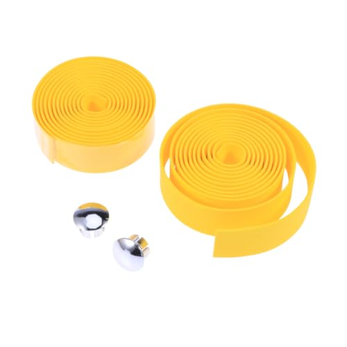 YARNOW ロードバイク用防滑ハンドルバーラップテープ 軽量コルク製 吸汗耐摩耗性付 エンドプラグ 粘着ストリップ付 イ ー