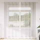 Durable INLIFE Rideau en Voile 2 pcs Crème 225 x 140 cm Polyester-4107989