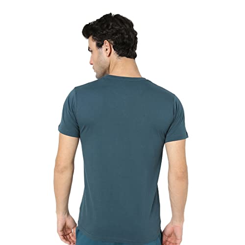 Image of Bewakoof Men Plain Solid Half Sleeve Henley Neck T-Shirt