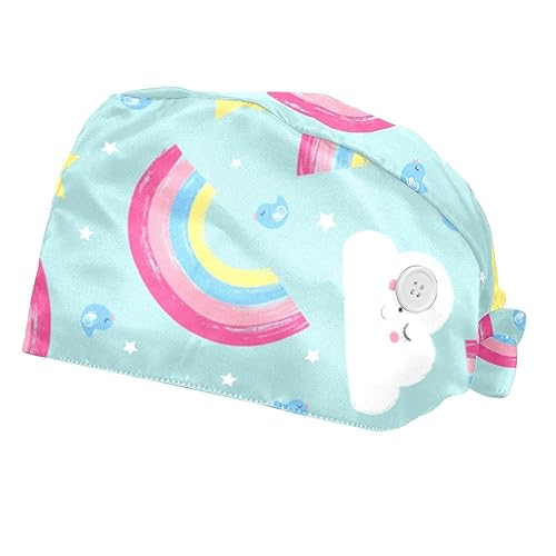 Casquettes de travail avec bandeau de transpiration VERED anti-humidité motif arc-en-ciel x2