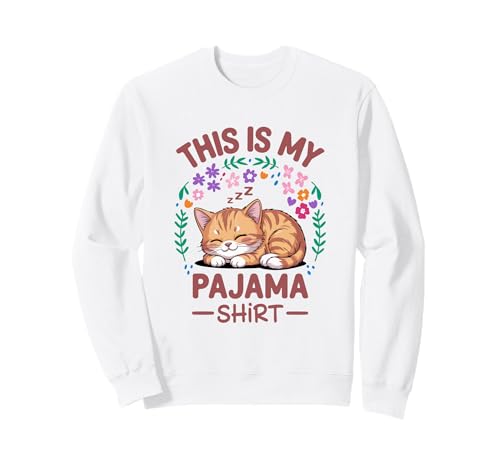 ����͎��̃p�W���}�V���c�ł� �������ȔL�̗F�B This Is My Pajama Shirt Sleepy Cat �g���[�i�[