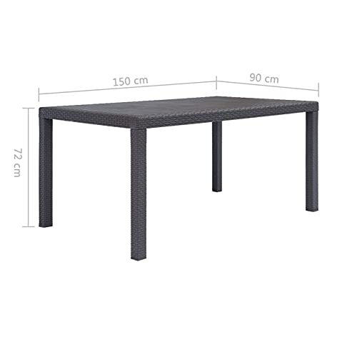 Atlojoys Gartentisch, Terrassentisch, Partytisch, Buffettisch, Tisch für den Garten, Esstische, Braun 150 x 90 x 72 cm… – Bild 6