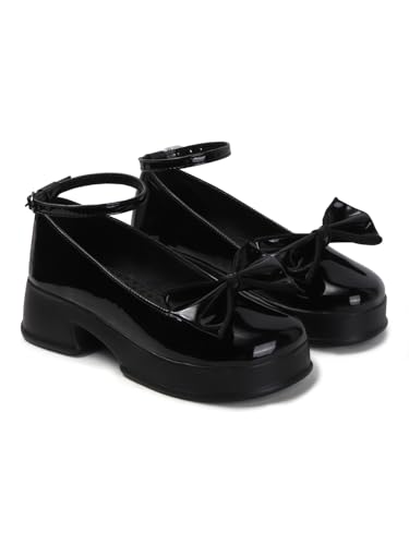 Image of SilverArrow womens Zenvique Stylish Bow Heel Sandals | Comfortable Mary Jane Dress Shoes for Women | Platform Heel Footwear