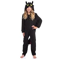 INTIMO How To Train Your Dragon Union Suit Kids Toothless Costume Hooded One Piece Pajama Sleepwear (10/12)
