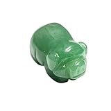 Raw Natural Quartz Crystal Skull Carved Pig Wild Boar Piggy Animal Stone-Green Aventurine Stone