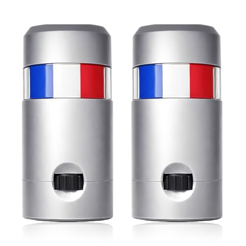 Tomedeks 2 Pièces Stick Maquillage Tricolore Bleu Blanc Rouge - Maquillage Facial - Stylo Cosmétique Temporaire pour Événements Sportifs - Facile à...