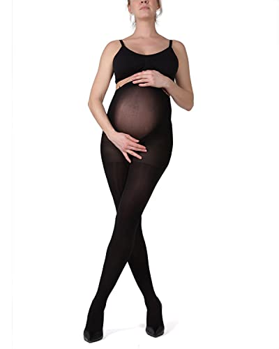 Memoi Women's Maternity 80 Denier Opaque Support Comfort Tights Black M-L #TOP2