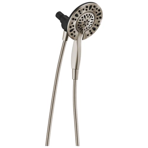 Delta 4-Setting In2ition 2-in-1 Dual Shower Head with Handheld Spray, Brushed Nickel Detachable...