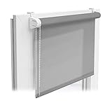 casa pura® Sichtschutzrollo - lichtdurchlässiges Rollo als Sichtschutz am Fenster - Fensterrollo in vielen Größen und Farben | Grau | 110x150cm