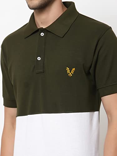 Image of UZARUS Mens Solid Cotton Regular Fit Polo T-Shirt