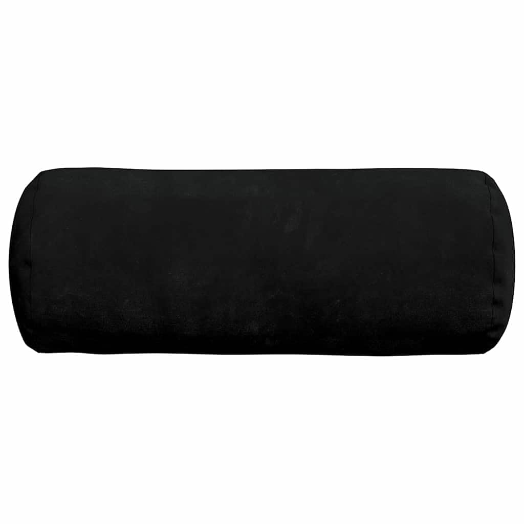 Bolster poduszka 2 sztuki, czarna tkanina z mikrofibry, Ø 15 x 40 cm, miękkie wypełnienie poliestrowe, zdejmowane poszewki, wygodny wałek pod kark na sofę i łóżko