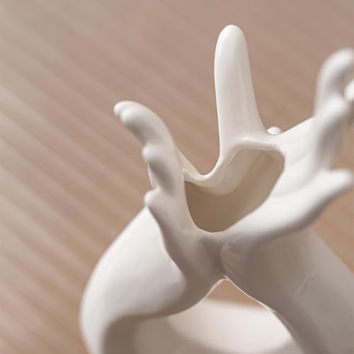 Vases en céramique moderne blanc abstrait fleur d'intérieur - 8