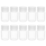 Healifty 10pcs 30ml High-temperature Resistant Plastic Chemical Reagent Bottles with Screw Caps Wide Mouth Laboratory Sample Storage Containers for Industrial Use