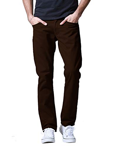Match Mens Classic Straight Leg Chinos Pants #8139(Coffee,XL-34)