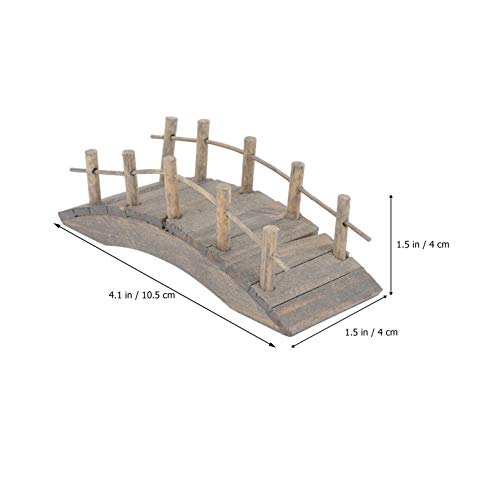 Hemoton Holzbrücke für Miniaturgarten Fee Gartenbogenbrücke Mikrolandschaft Gartenverzierung 10Cm – Bild 4