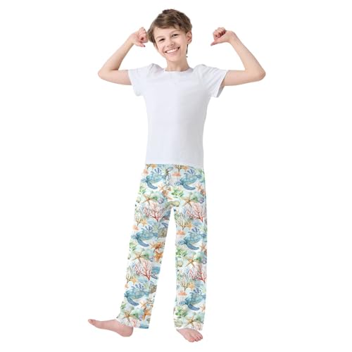 Watercolor Bright Sea Turtles Pajamas Bottoms with Pockets Comfy Pjs Sleepwear Elastic Waistband Pajamas Pants Lounge Pants2