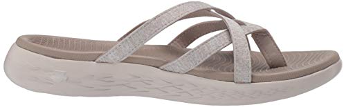 Skechers Women's On The Go 600-Dainty Flat Sandal, Taupe, 8 Medium Us #TOP5