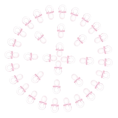 Kisangel 50pcs Mini Pacifier Girl Charms Shower Decorations DIY Shower Party Favor Tiny Pacifiers Sturdy Plastic Versatile