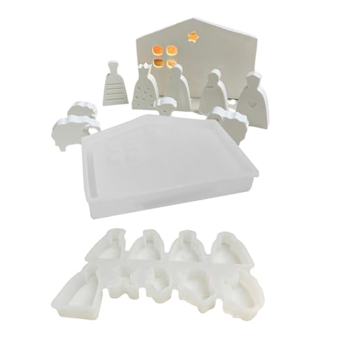 Molde de silicona para Natividad – Plantilla de figura de Jesús, plantilla para manualidades navideñas | Característica de detalle de fundición de calidad alimentaria, producto para hacer velas de res