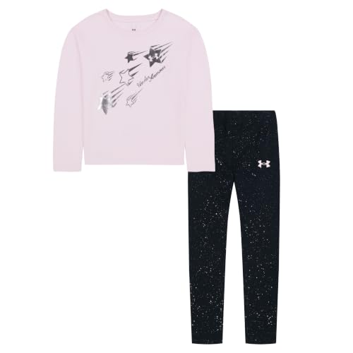 Image of Under Armour Girls' 2-piece Long Sleeve Tee and Leggings Set, Soft & Comfortable