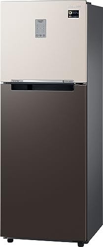Image of Samsung 236 L, 2 Star, Bespoke Convertible, Digital Inverter with Display, Frost Free Double Door Refrigerator (RT28CB732C7 /HL, Beige & Charcoal)