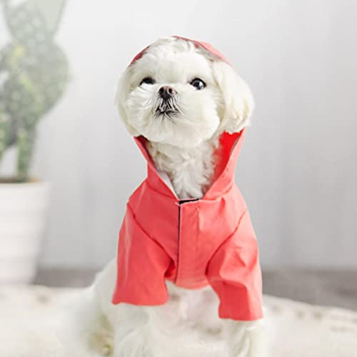 Capa de chuva para cães capa de chuva impermeável reflexiva usável com capuz poncho de pelúcia roupa