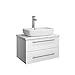 Fresca Lucera 24" White Wall Hung Modern Bathroom Cabinet w/Top & Vessel Sink