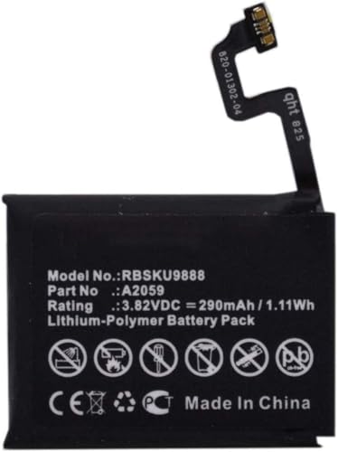 Batterie iWatch Series 4 44 mm haute performance A2059 de rechange durable