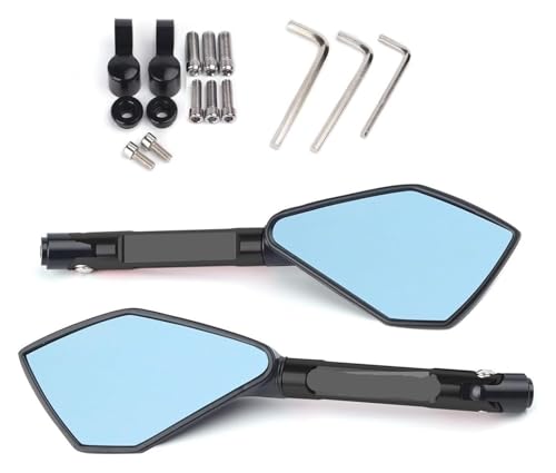 �o�C�N�~���[ �p ���}�n XMAX300 XMAX400 XMAX125 XMAX250 CNC �A���~�I�[�g�o�C���A�r���[�o�b�N�~���[�T�C�h�~���[ �n���h���o�[�T�C�h(Black Big-Mirror)